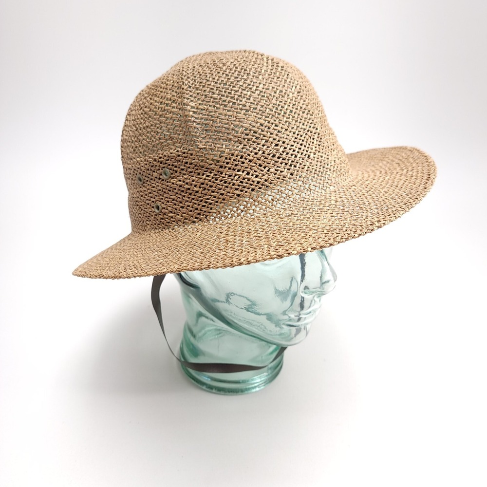 LL Bean Vtg Straw Hat Natural 2.5" Brim BOHO Sun Safari Adjustable Garden - Picture 3 of 13